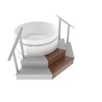 Подиум для купели BENTWOOD лиственница, сегмент 1/8