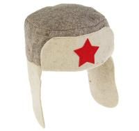 Шапка Ушанка с вышивкой для бани и сауны
