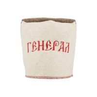 Шапка Кубанка "ГЕНЕРАЛ" серая для бани и сауны